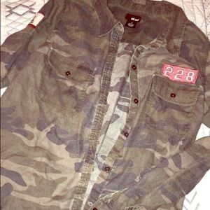 Camo button up